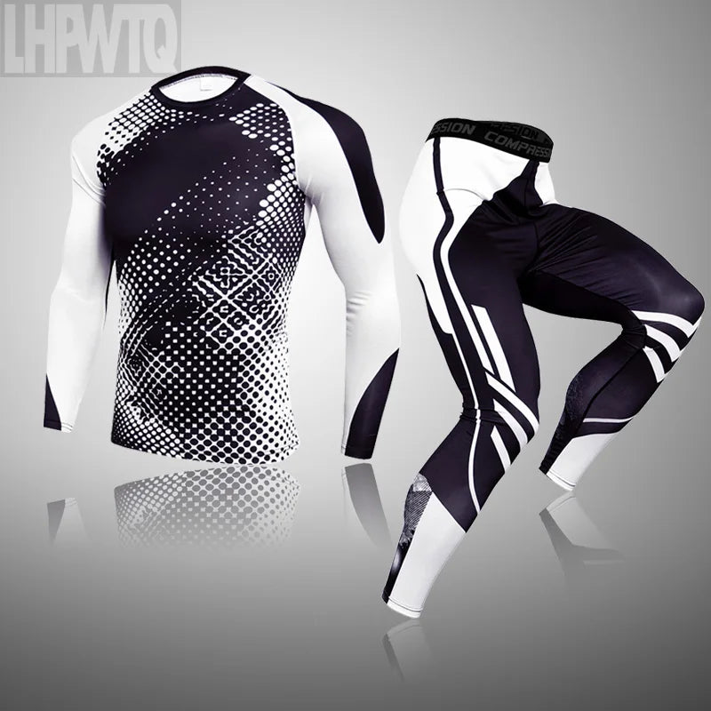 Men's Thermal Underwear Set MMA Tactics Fitness Leggings Base Compression Sports Suit Underwear Long Johns Men Clothing Brand