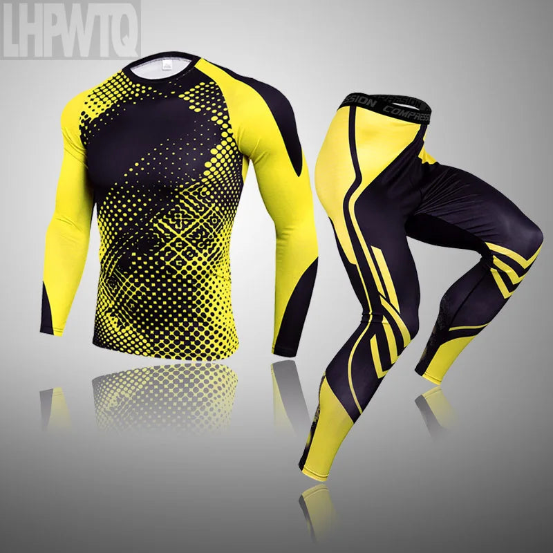 Men's Thermal Underwear Set MMA Tactics Fitness Leggings Base Compression Sports Suit Underwear Long Johns Men Clothing Brand