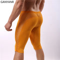 GANYANR Running Tights Men Compression Gym Leggings Fitness Basketball Sexy Sport Jogging Training Athletic Yoga Shorts Workout