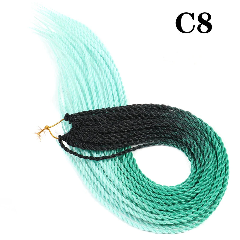 AZIR Senegalese Twist Hair Crochet Braids 24 inch 30 Roots/pack Synthetic Crochet Hair Senegalese Braids Twist Hair for Braids