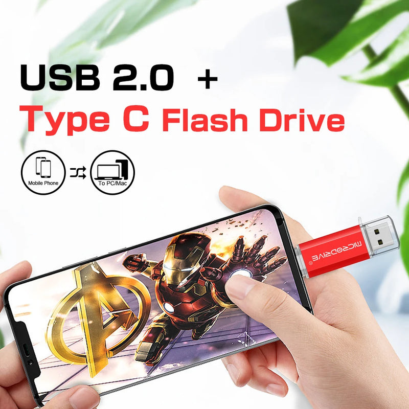 Super Mini TypeC USB flash drive Pen Drive high quality 4GB 8GB 32GB 64GB 128GB 256GB Pendrive for Type-C device