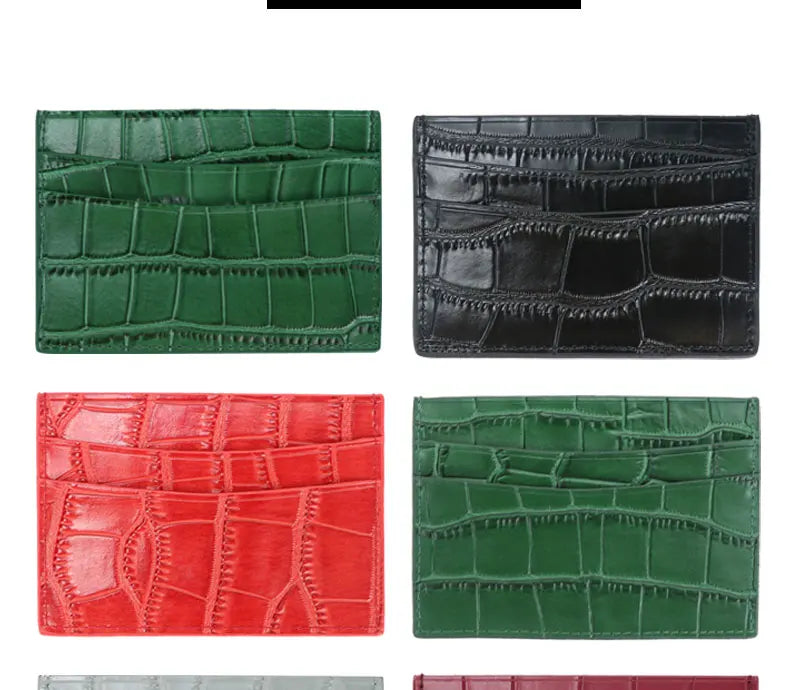 Classic Crocodile Pattern Card Holder Men Women Genuine Leather Leather Credit Card Case ID Card Holder Wallet Purse Pouch