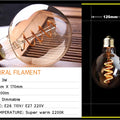 Retro Dimmable LED Edison Bulb E27 3W Gold Spiral Filament ST64 G125 Ampoule LED Lamp Incandescent Chandelier Decorative Lightin