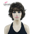 StrongBeauty Short Wig Soft Tousled Curls Blonde Highlights Full Synthetic Wigs COLOUR CHOICES