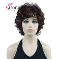 StrongBeauty Short Wig Soft Tousled Curls Blonde Highlights Full Synthetic Wigs COLOUR CHOICES
