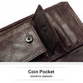 KAVIS Genuine Leather Wallet Men Passport Holder Coin Purse Magic Walet PORTFOLIO MAN Portomonee Mini Vallet Passport Cover