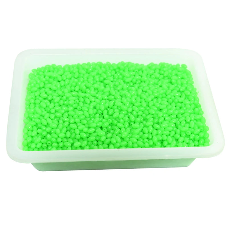 INFOF 100-500pcs/lot Soft Egg Beads Fishing Stop Luminous Oval Rubber Stopper Night Fly Fishing Accessories pesca