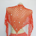 Women Triangle Shawl With Seashell Sexy Bikini Cover Up Sunscreen Nets Skirt Mesh Tunic Pareo Beachwear
