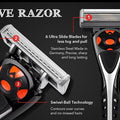 Qshave Black Spider New 6 Blade Razor Shaver for Man (1pc Handle, 2pc Germany X6 Blade)