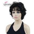 StrongBeauty Short Wig Soft Tousled Curls Blonde Highlights Full Synthetic Wigs COLOUR CHOICES