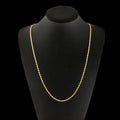 DOTEFFIL 18K Gold 2mm Charm Chain Necklace 16/18/20/22/24/26/28/30 Inch For Women Man Wedding Fashion Jewelry
