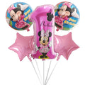 5pcs Mickey Minnie Head Birthday Party Decoration Balloon Helium Foil Balloons Baby 1st Baby Shower Air Globos Kids Toys Ball