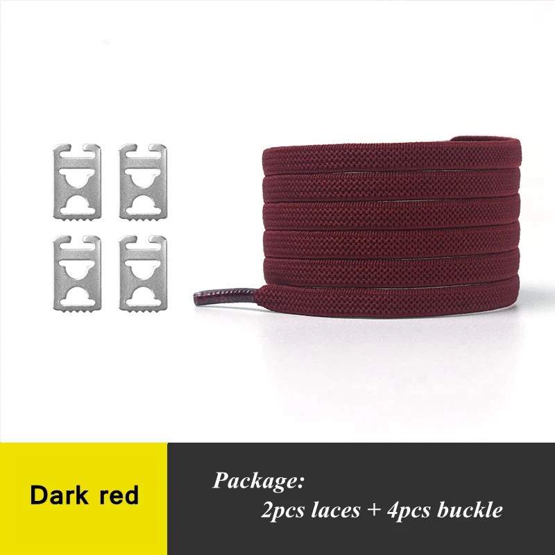 1Pair No Tie Shoelaces Elastic Shoelaces Kids Adult Quick Lazy Laces Flats Rubber Sneakers Running Shoelace 24 Colors