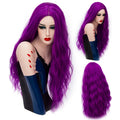 MSIWIGS 70CM Long Pink Wavy Wigs Cosplay Lolita Synthetic Women' s Blonde Wig 29 Colors Heat Resistant Hair