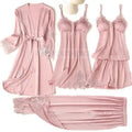 Pajama Set Women Lace Trim Satin Sleepwear Pyjamas | SAMAG