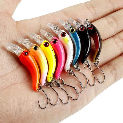 Mini Minnow Wobblers Triangle Hooks Fish Popper Bass | SAMAG
