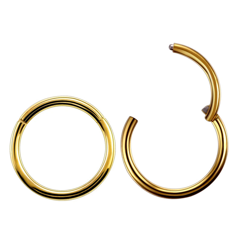1PC G23 Titanium Septum Clicker Segment Hinged Rings Labret Lip Nose Hoop Earrings Ear Piercer 10-20G TITANIUM PIERC JEWELRI