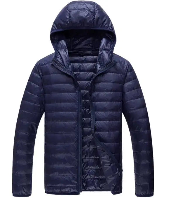 2026 Royal Blue Hooded Parkas Men's Zipper Control Winter Jacket Fashion Hot Sale Jaqueta Plus Size S-5XL Lightweight Warm Coats