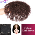 XIYUE Natural Black Brown Hair Topper With Bangs Clip In Hair Extensions Hairpieces Heat Resistant Fiber For Women