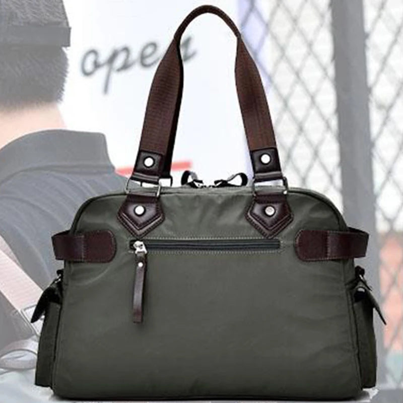 Men's Shoulder Bag Nylon Material British Casual Fashion School Style High Quality Multi-function Large Capacity Design