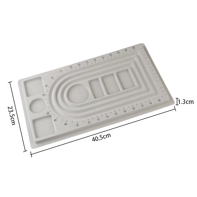 Gray Flocked Bead Board For DIY Bracelet Necklace Beading Jewelry Making Organizer Tray Design Craft - Visuel 16 | SAMAG