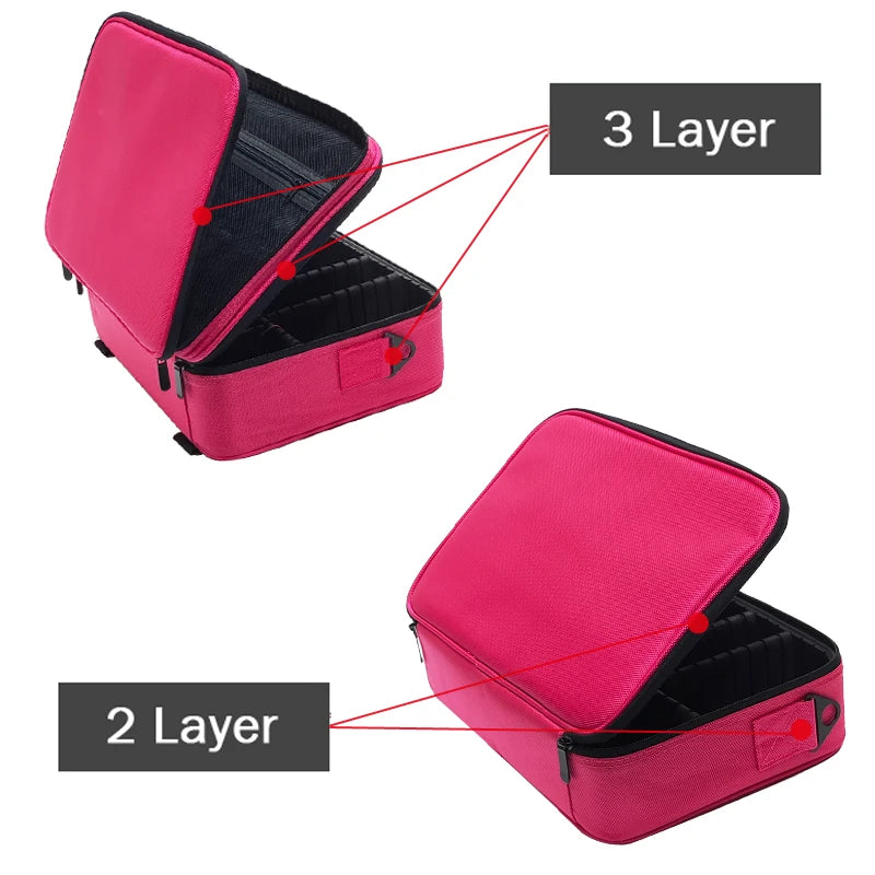 New Upgrade Large Capacity Cosmetic Bag Hot-selling Professinal Women Travel Makeup Case