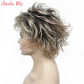 Women's Synthetic Wigs Short Straight Layered Pixie Cut Bloned Natura Wig Hair