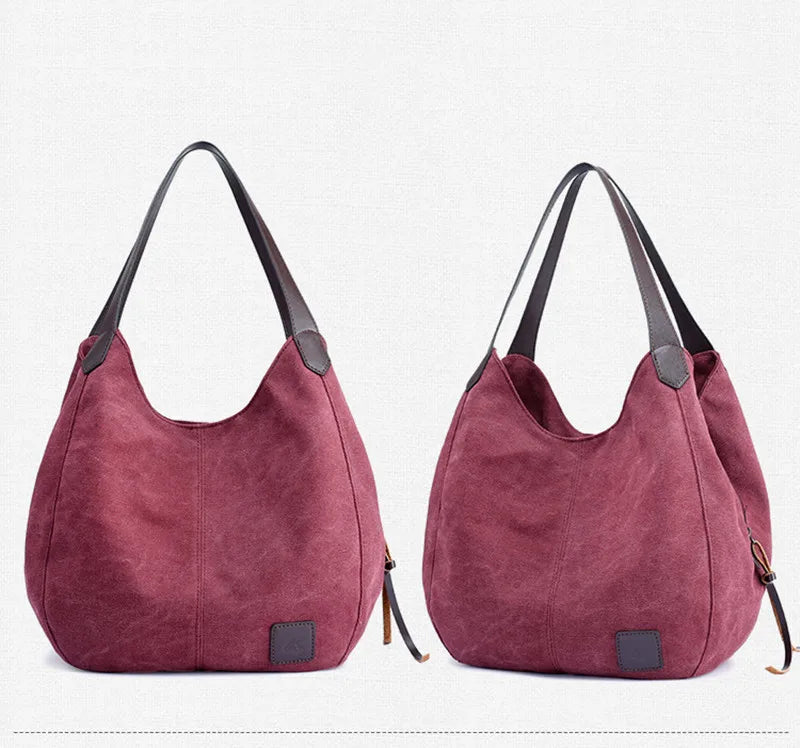 Simple Style Canvas Shoulder Bags For Women Large Capacity Handbag Fashion Shopper Totes Bag High Qualty Purse bolsa feminina