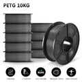 SUNLU PETG 3D Filament 1KG Biodegradable 1.75MM 10Rolls Bright Color Good Toughness Excellent Acid Alkali Weather Resistance