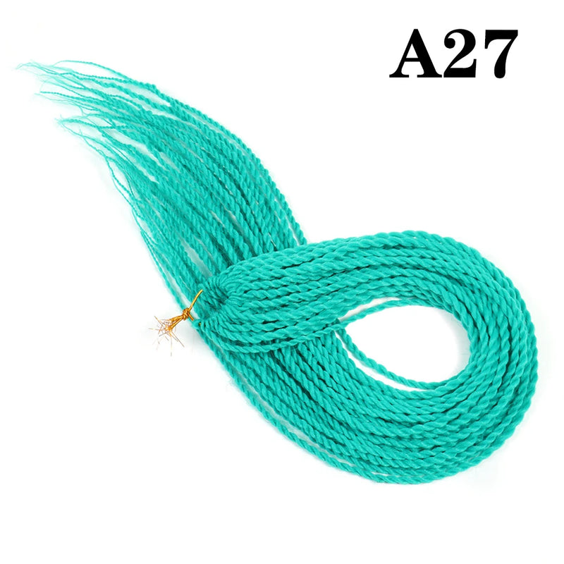 AZIR Senegalese Twist Hair Crochet Braids 24 inch 30 Roots/pack Synthetic Crochet Hair Senegalese Braids Twist Hair for Braids