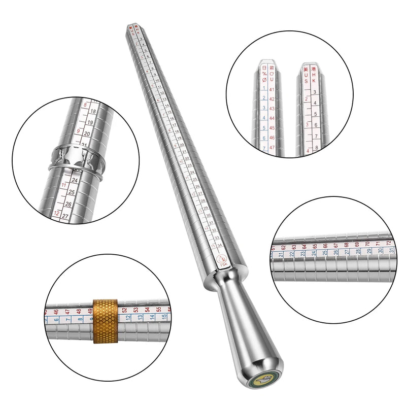 Professional Stick Ring Sizer Ring Stick Enlarger Mandrel Gauge Set Finger Sizes Measuring Jewelry Sizing Tools Equipment