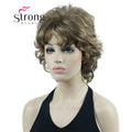 StrongBeauty Short Wig Soft Tousled Curls Blonde Highlights Full Synthetic Wigs COLOUR CHOICES