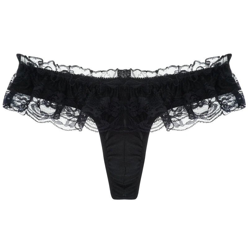 Sexy Men Lace THONG TBACK Bikini Underwear Sissy Pouch Panties Penis Pouch Panties Men Sexy Underwear M L XL XXL jockstrap