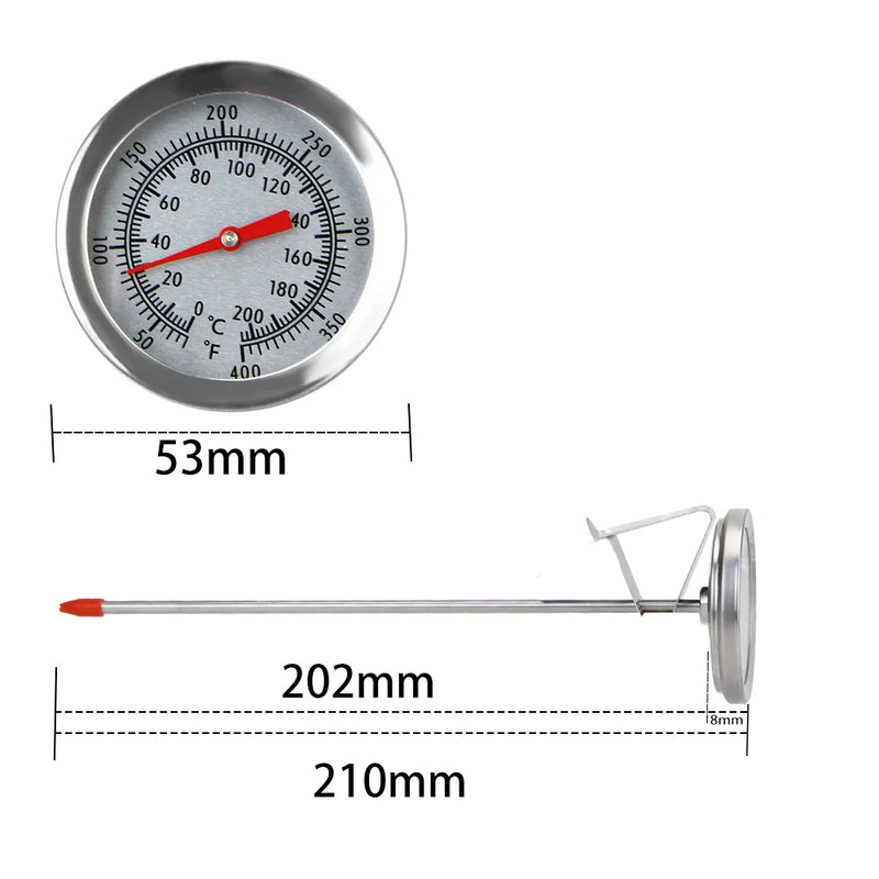 Probe Thermometer Kitchen Tools Cooking Temperature Meter 0~200℃ Milk Coffee Food Meat Gauge Stainless Steel