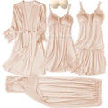 Pajama Set Women Lace Trim Satin Sleepwear Pyjamas | SAMAG