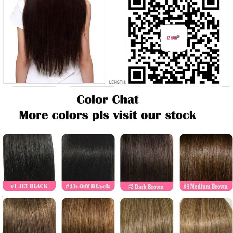 ZZHAIR Clip In 100% Human Remy Hair Extensions 16"-28" 8Pcs Set 100g-160g Full Head Body Wavy Natural