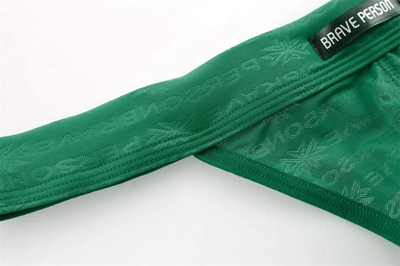 BRAVE PERSON Men Sexy Lace Transparent Thongs Underwear Briefs Bikini G-string Jocks Underwear Shorts Exotic T-back B1138