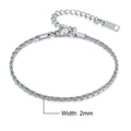 Vnox Charming Flash Twisted Rope Chain Bracelets for Women Lady, Stainless Steel Wrist Jewelry Length - Visuel 7 | SAMAG