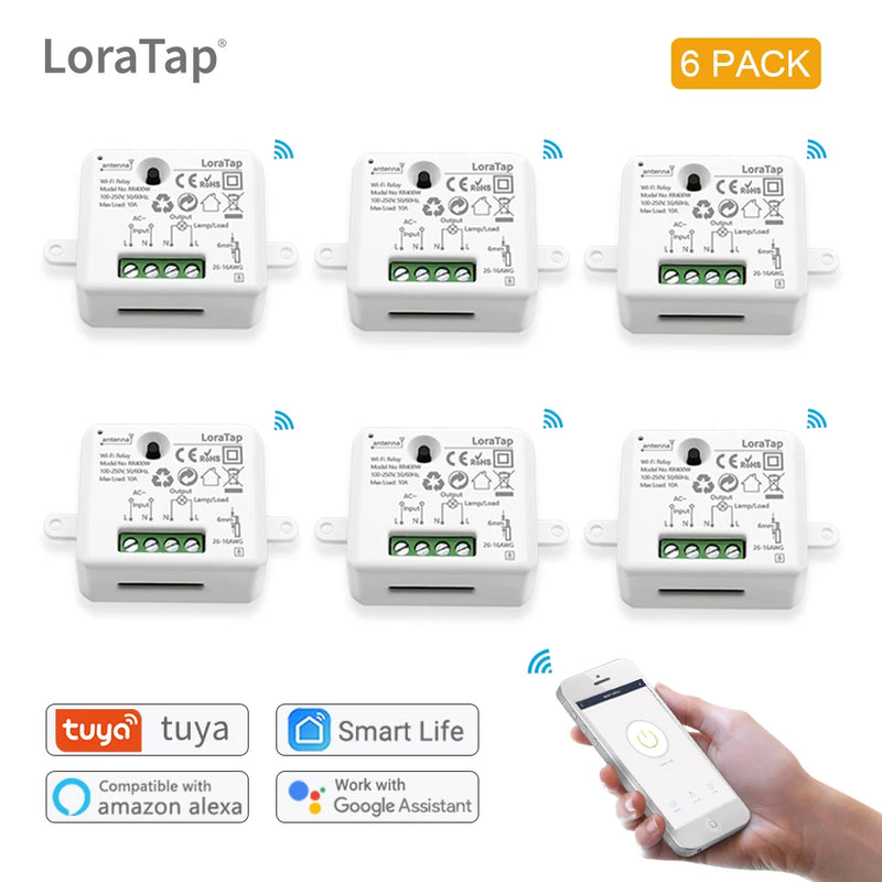 LoraTap Mini DIY Module Wifi Light Switch Wireless APP Remote Control Switch 220V Smart Home Electrical Switches