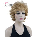 StrongBeauty Short Wig Soft Tousled Curls Blonde Highlights Full Synthetic Wigs COLOUR CHOICES