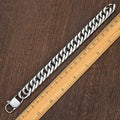 HNSP 316L Stainless Steel LA Cuban Link Chain Bracelet For Men Punk Hip Hop Silver Color Hand Chain 8/10/12/14MM Thick