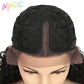 Magic Synthetic Lace Wig Wave Wigs Omber Blonde Wig High Temperature Fiber Curly Hair Wigs For Women Cosplay Lace Front Wig