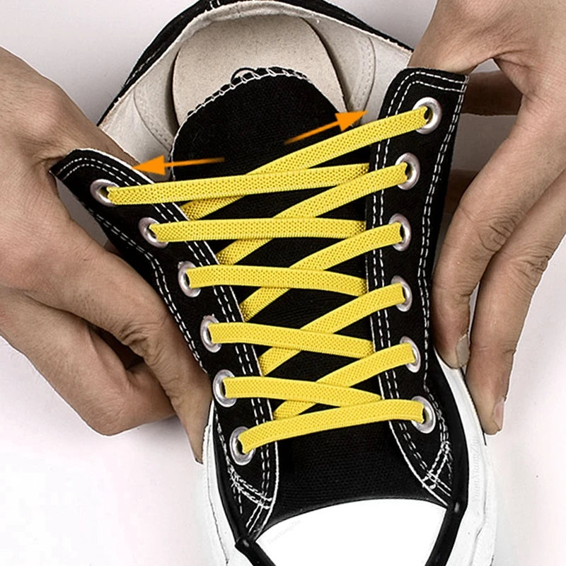 1Pair No Tie Shoelaces Elastic Shoelaces Kids Adult Quick Lazy Laces Flats Rubber Sneakers Running Shoelace 24 Colors