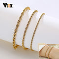Vnox Charming Flash Twisted Rope Chain Bracelets for Women Lady, Stainless Steel Wrist Jewelry Length - Visuel 6 | SAMAG
