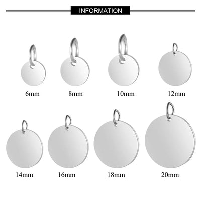 /Lot Mirror Polished Stainless Steel Round Shaped DIY | SAMAG