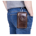 BULLCAPTAIN  MEN'S Leather BELT WAIST Bag Military Fanny PACK Molle Small Money Phone WAIST PACK Bum Pouch PURSE