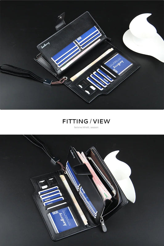 New Card Holder Men Wallets Business Long Design Quality Fashion Casual Men Purse Zipper Multi-function Wallets