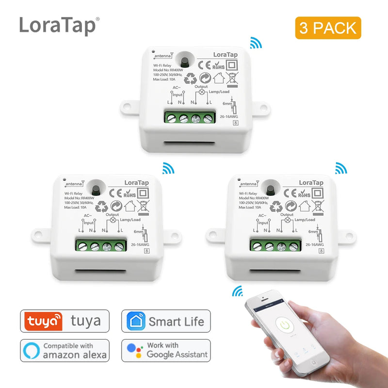 LoraTap Mini DIY Module Wifi Light Switch Wireless APP Remote Control Switch 220V Smart Home Electrical Switches