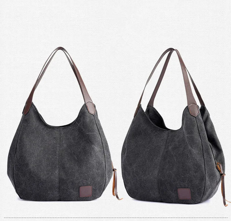 Simple Style Canvas Shoulder Bags For Women Large Capacity Handbag Fashion Shopper Totes Bag High Qualty Purse bolsa feminina