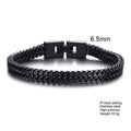 Stylish Stainless Steel Bali Foxtail Chain Bracelet for Men,Double Franco Link Chain Bracelets,Male Jewelry Gift for Dad Son